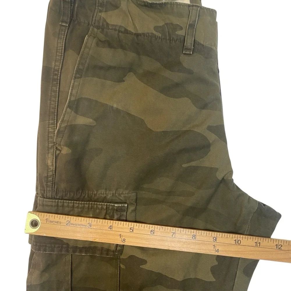 Abercrombie Fitch Cargo Camouflage Pants Men 29x30 Khaki Tapered Outdoor Trail
